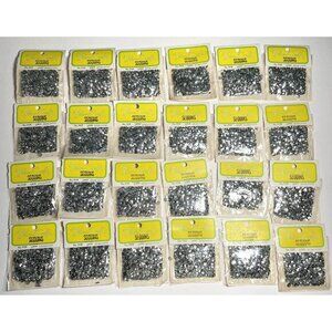 Vintage Sequins Lot of 24 Packages Silver 5mm Fibre-Craft 954 Sparkle Crafting